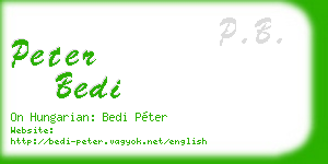 peter bedi business card